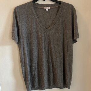 Woman’s Charcoal/Silver V-Neck Tee